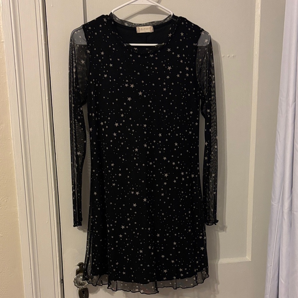 Altar’d State Black Star Patterned Dress